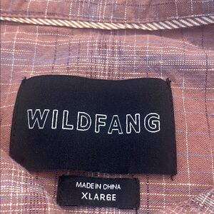Wildfang Linen Cotton The Essential Button Up  S/S Terracotta Plaid Shirt XL ‘23